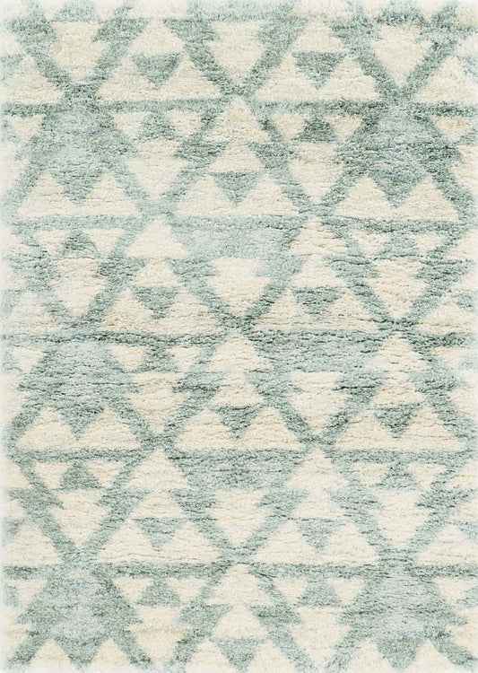 8'X10' Ivory Grey Machine Woven Geometric Indoor Area Rug