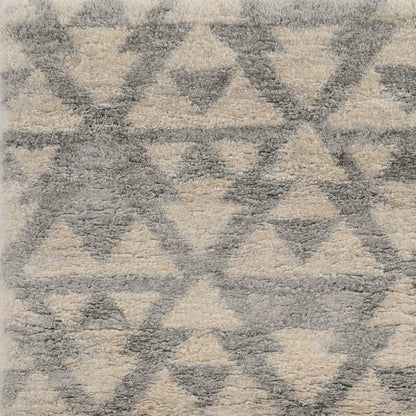8'X10' Ivory Grey Machine Woven Geometric Indoor Area Rug
