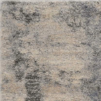 9'X13' Ivory Blue Machine Woven Abstract Indoor Area Rug