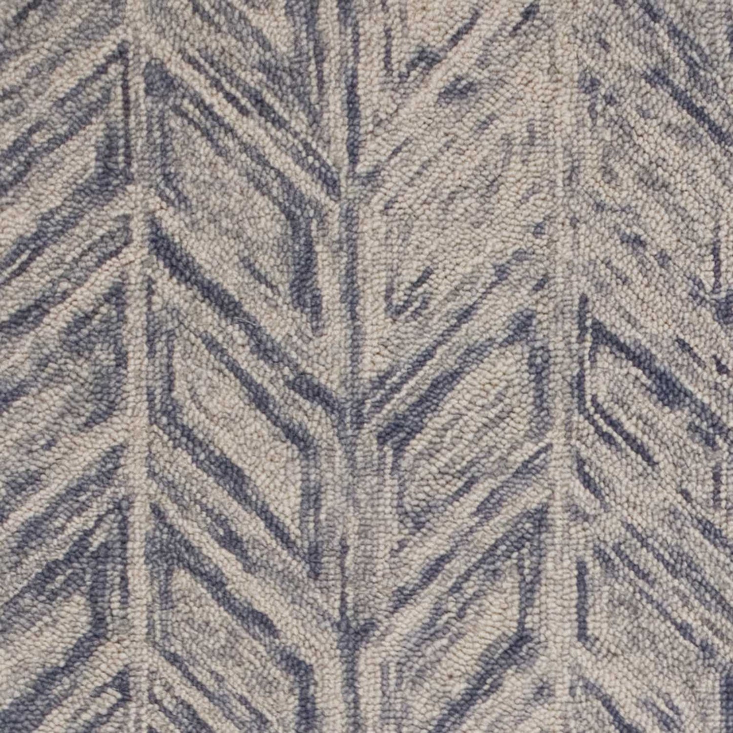 5'X7' Blue Hand Tufted Wool Herringbone Indoor Area Rug