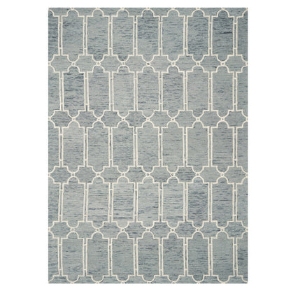 2'X4' Slate Blue Hand Tufted Geometric Indoor Accent Rug
