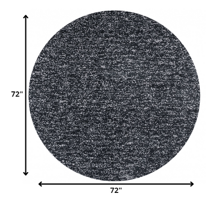 9' X 13' Polyester Black Heather Area Rug