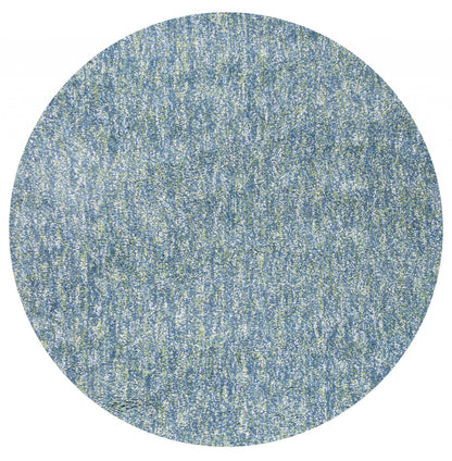 8' Round  Polyester Seafoam Heather Area Rug