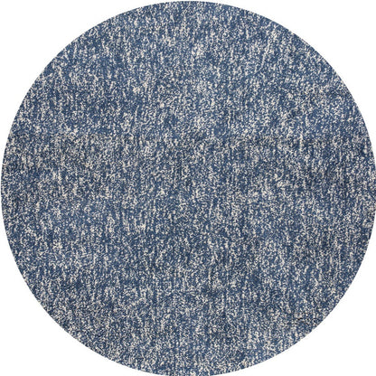 8' Indigo Or Ivory Heather Plain Runner Rug