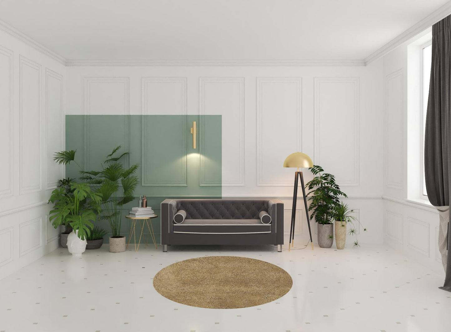 8'X11' Gold Indoor Shag Rug