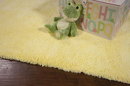 6' Round  Polyester Canary Yellow Area Rug