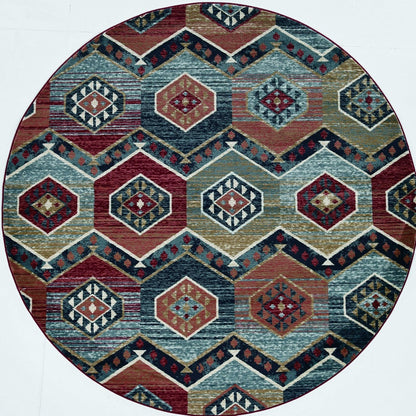 5' X 8' Red Aztec Diamond Area Rug
