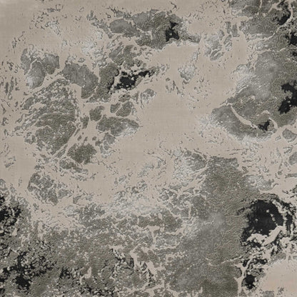 5'X8' Silver Machine Woven Abstract Watercolor Indoor Area Rug