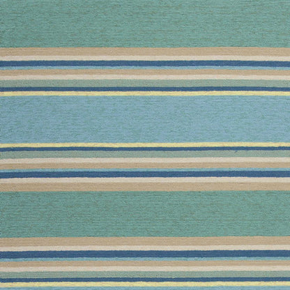 5' X 7' Ocean Stripes Uv Treated Indoor Outdoor Area Rug