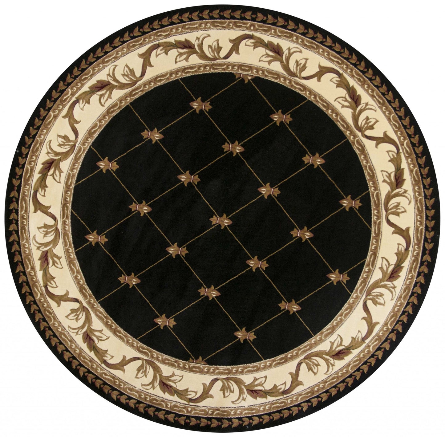 7' X 10'  Polypropylene Black Area Rug