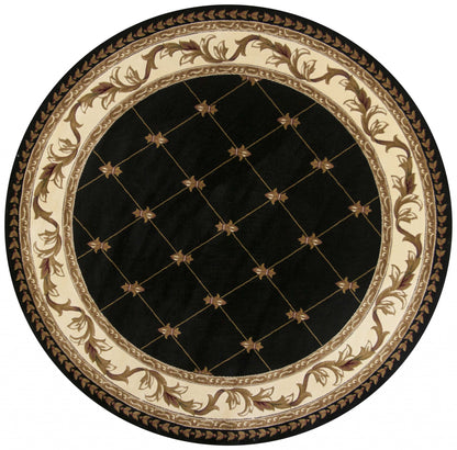 7' X 10'  Polypropylene Black Area Rug