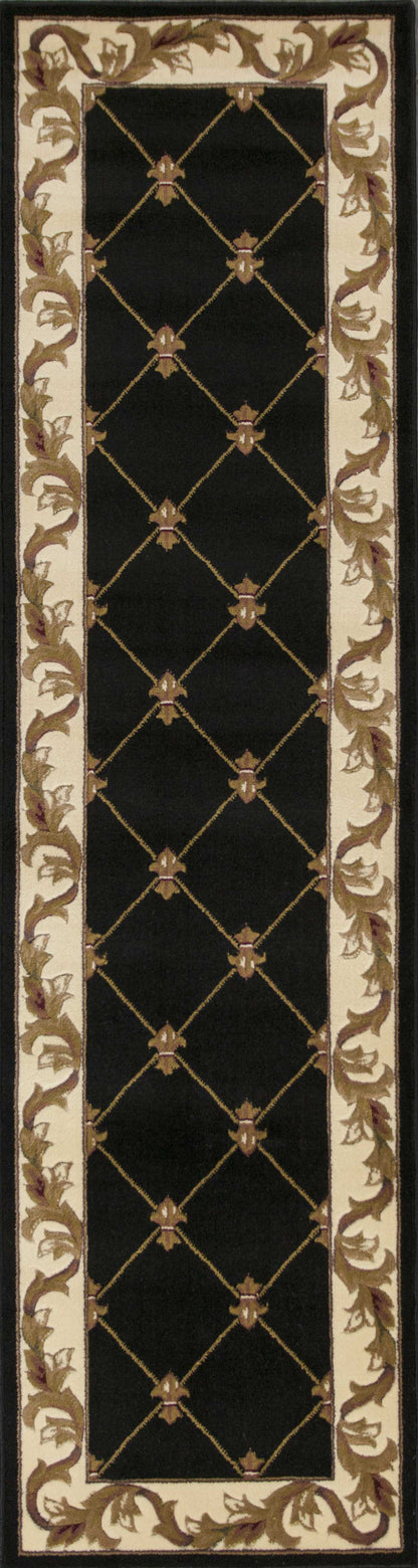 7' X 10'  Polypropylene Black Area Rug