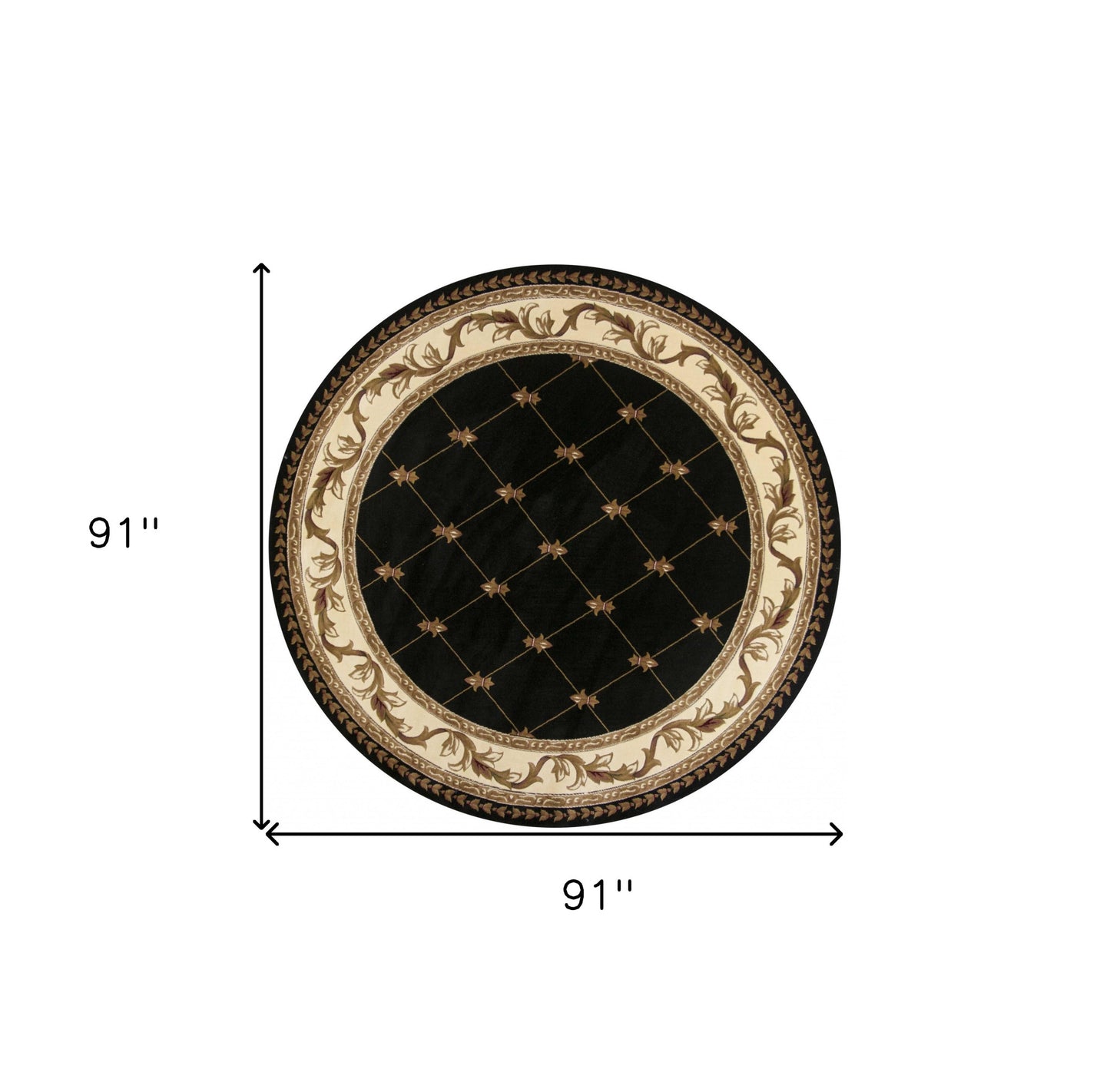 7' X 10'  Polypropylene Black Area Rug