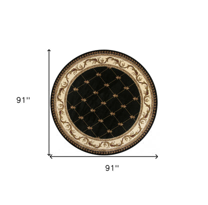 7' X 10'  Polypropylene Black Area Rug