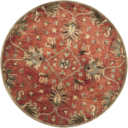 5' Round Blue Or Sage Tropical Leaves Indoor Area Rug