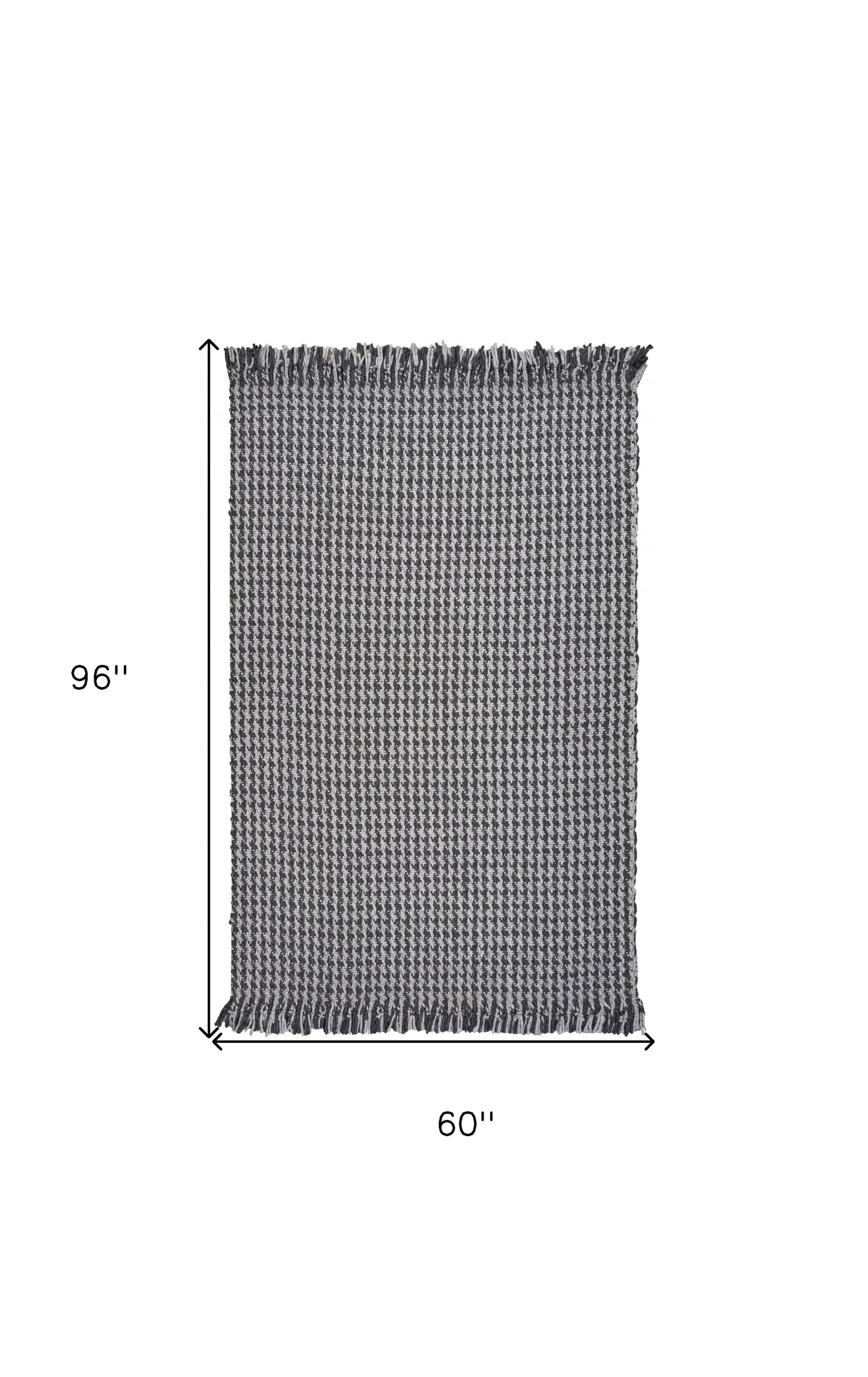 8'X10' Grey Hand Woven Houndstooth Indoor Area Rug