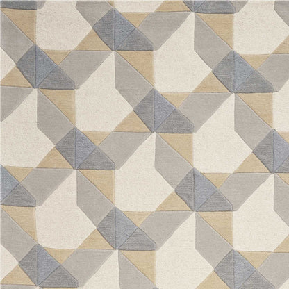 5' X 8'  Wool Ivory Or Grey Area Rug