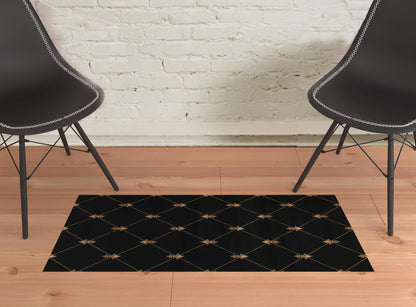 7' X 10'  Polypropylene Black Area Rug