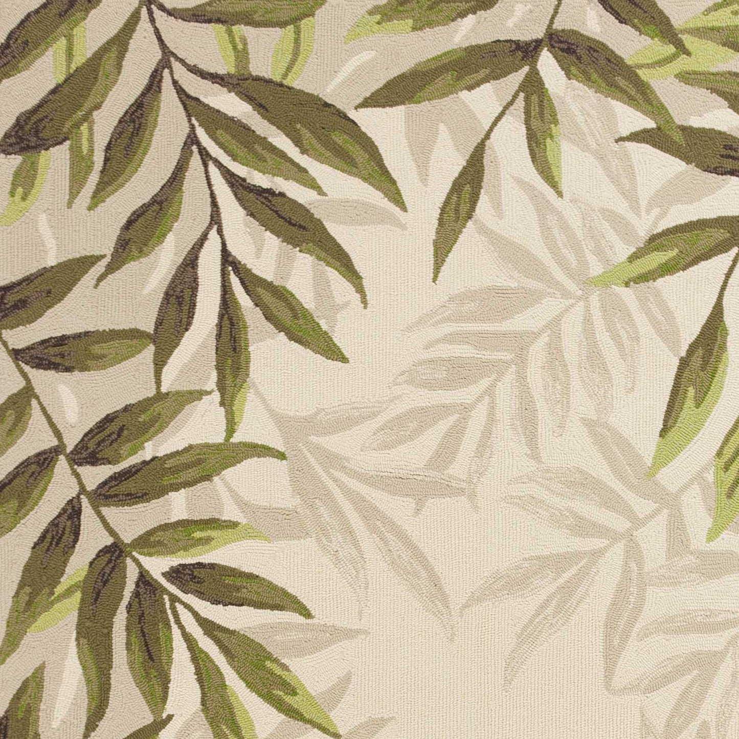 5' X 7' Sand Leaves Uv Treated Indoor Outdoor Area Rug