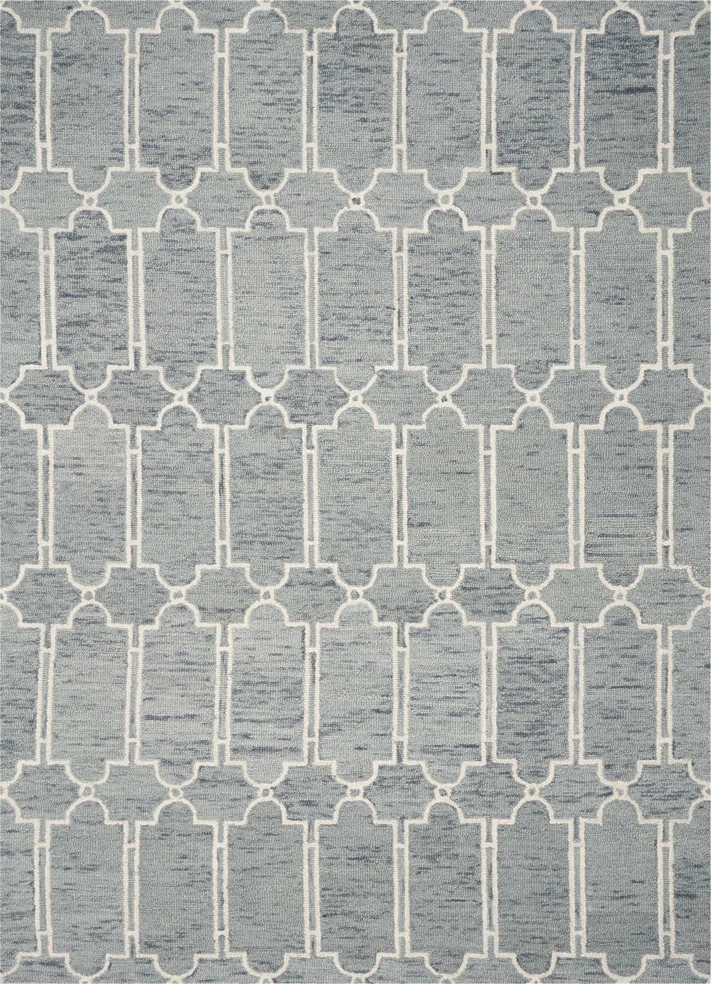 2'X4' Slate Blue Hand Tufted Geometric Indoor Accent Rug