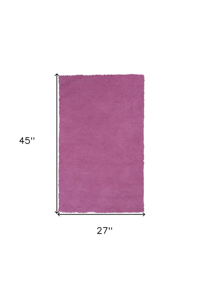 9' X 13' Polyester Hot Pink Area Rug