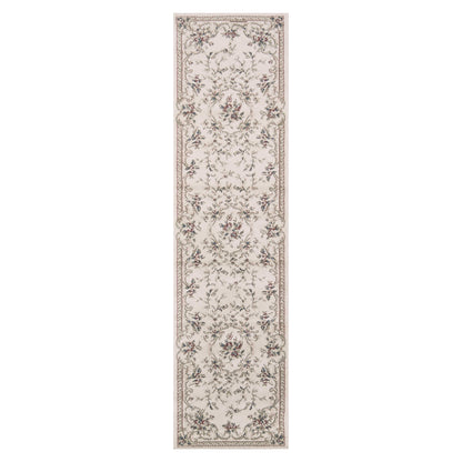 5'X8' Ivory Bordered Floral Indoor Area Rug