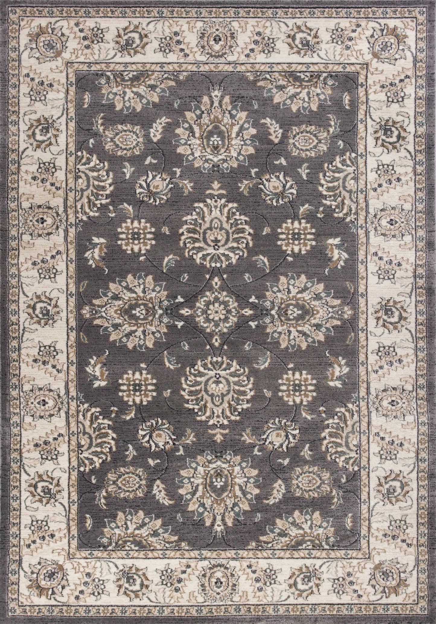 8' Grey Or Ivory Polypropylene Runner Rug