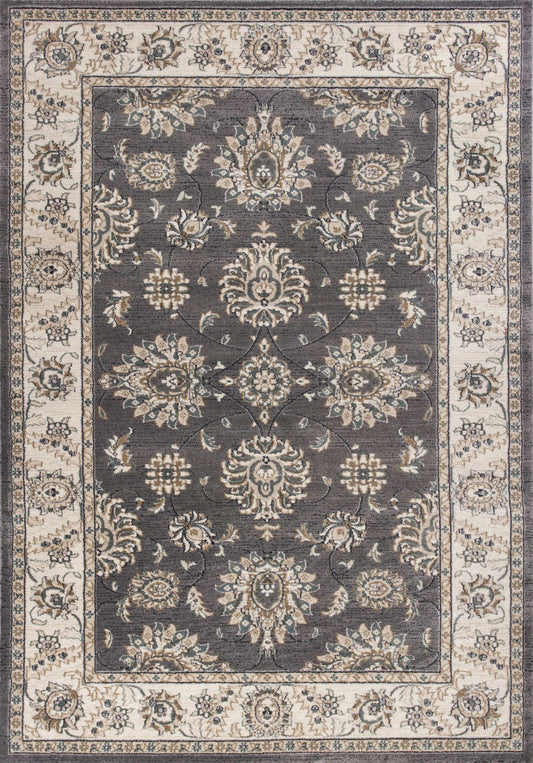 8' Grey Or Ivory Polypropylene Runner Rug