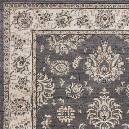 8' Grey Or Ivory Polypropylene Runner Rug