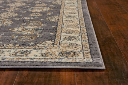 8' Grey Or Ivory Polypropylene Runner Rug