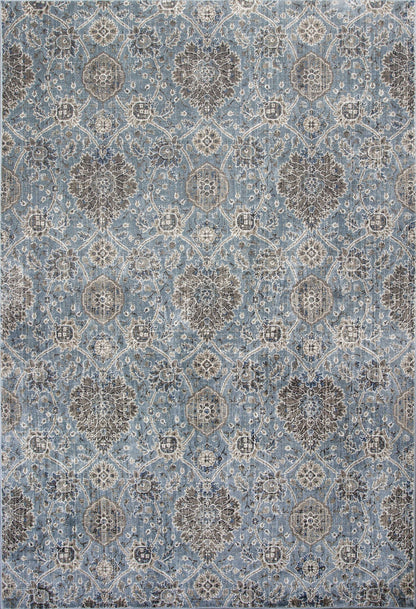 2' X 3' Viscose Ivory Or Blue Accent Rug