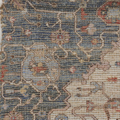 5' X 7' Blue Or Red Vintage Diamond Jute Area Rug