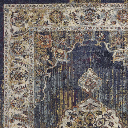 7' X 10'  Polypropylene Navy Area Rug