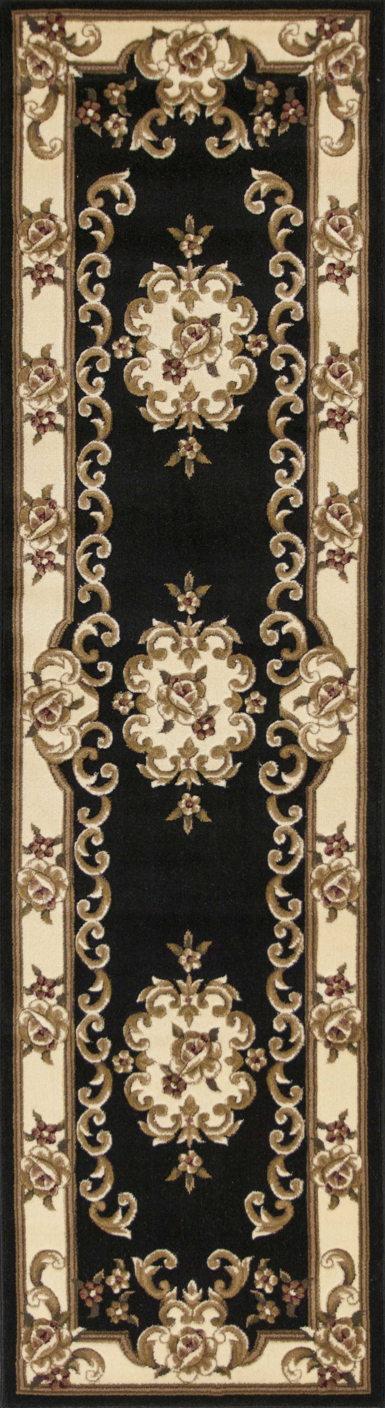 7' X 10'  Polypropylene Blackor Ivory Area Rug