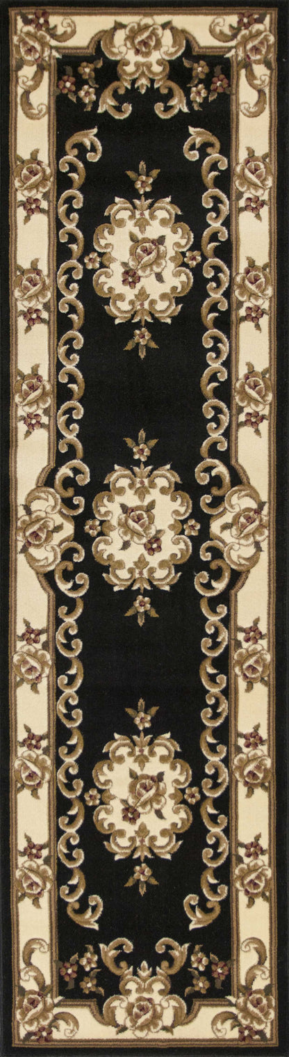 7' X 10'  Polypropylene Blackor Ivory Area Rug