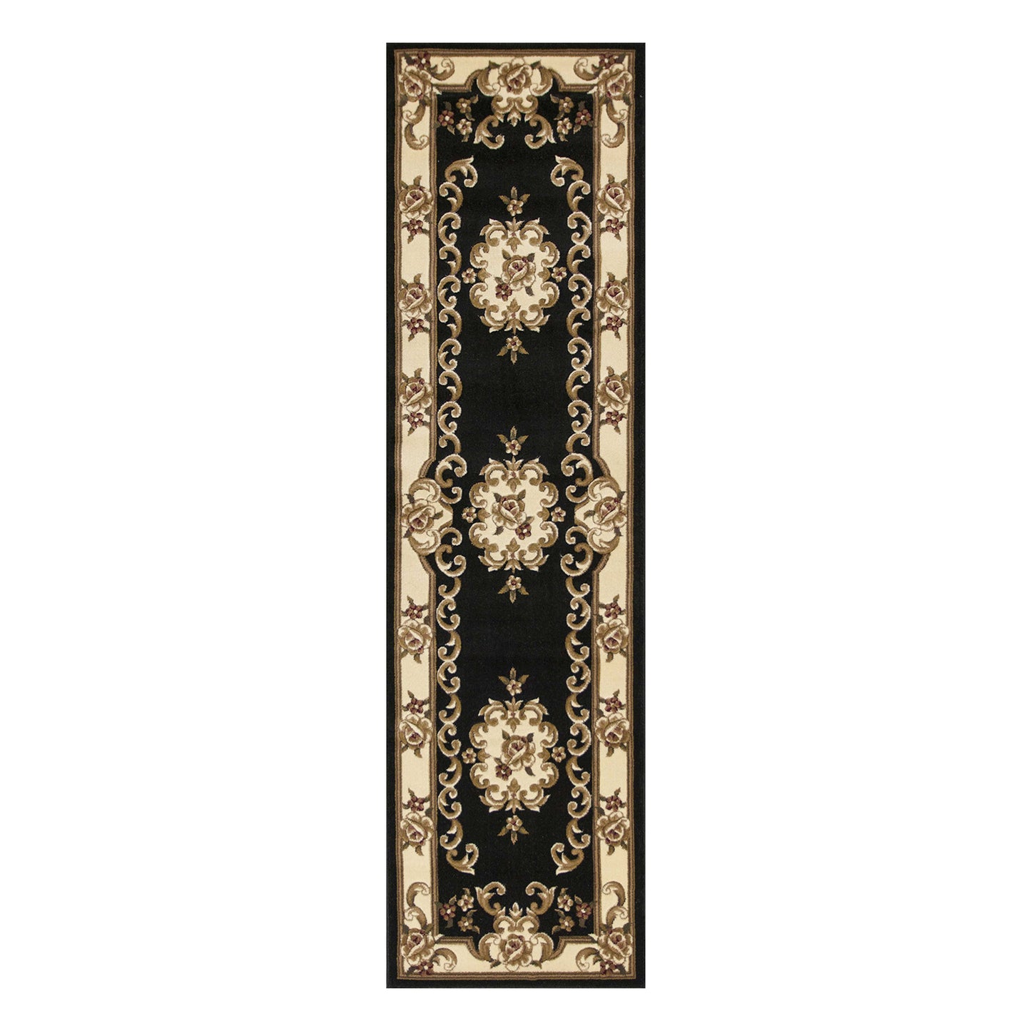 7' X 10'  Polypropylene Blackor Ivory Area Rug