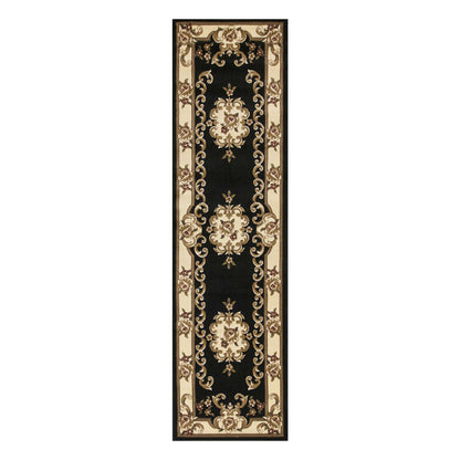 7' X 10'  Polypropylene Blackor Ivory Area Rug