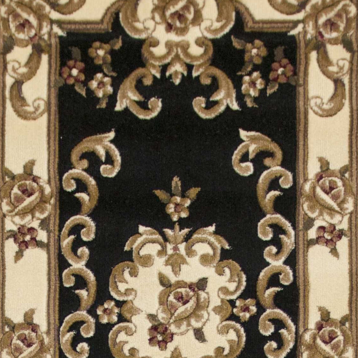 7' X 10'  Polypropylene Blackor Ivory Area Rug
