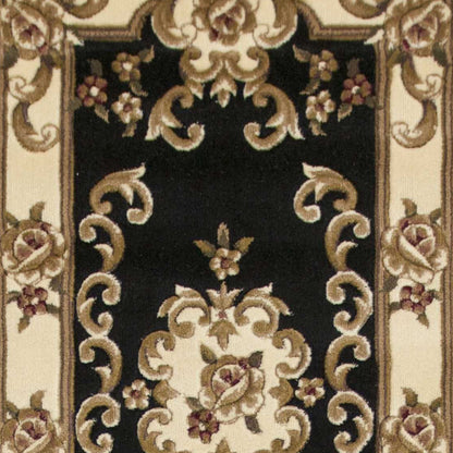 7' X 10'  Polypropylene Blackor Ivory Area Rug