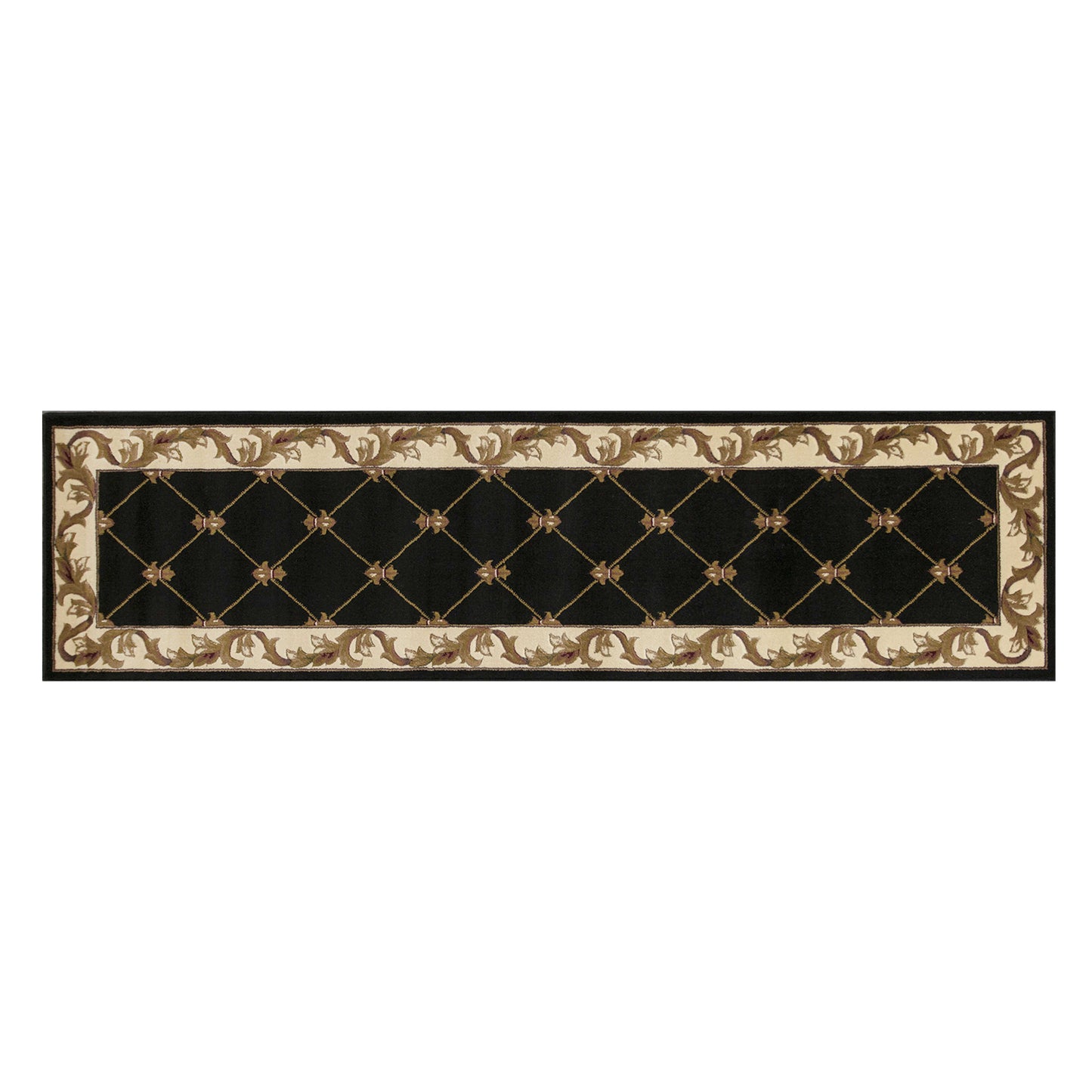 7' X 10'  Polypropylene Black Area Rug