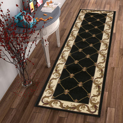 7' X 10'  Polypropylene Black Area Rug