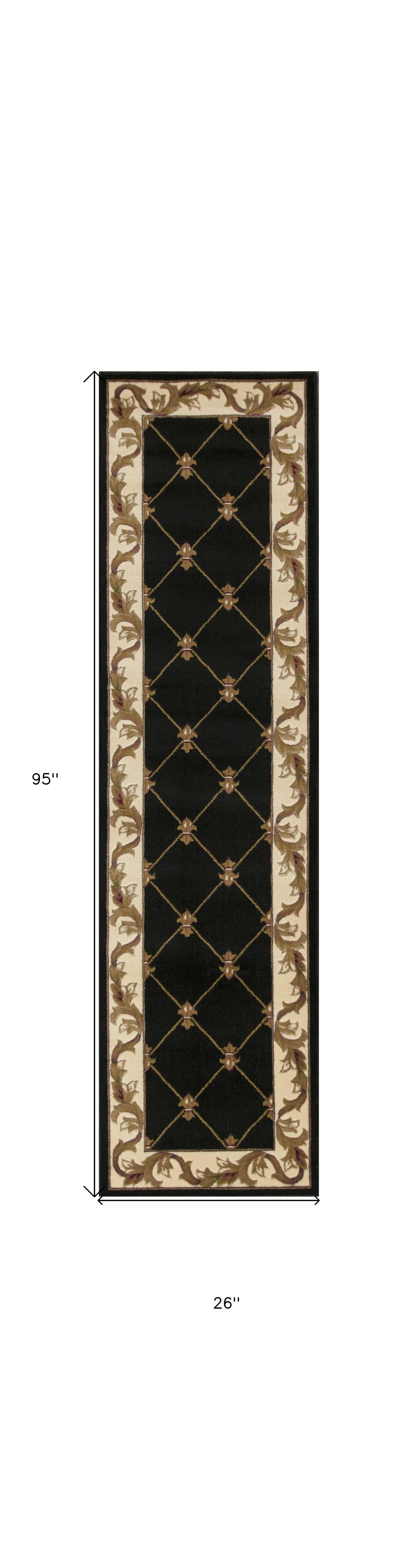 7' X 10'  Polypropylene Black Area Rug