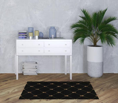 7' X 10'  Polypropylene Black Area Rug
