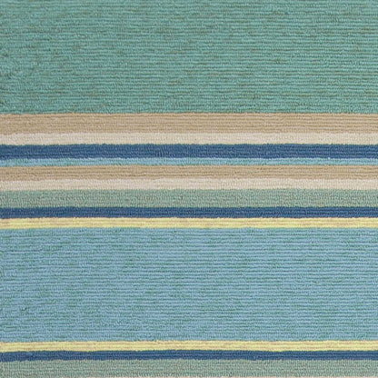 5' X 7' Ocean Stripes Uv Treated Indoor Outdoor Area Rug