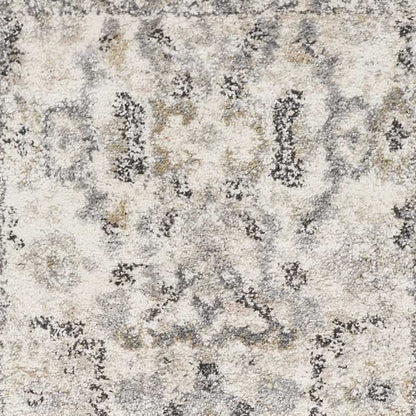 9'X13' Ivory Machine Woven Distressed Floral Traditional Indoor Area Rug