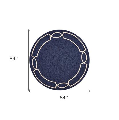 7' Square   Uv Treated Polypropylene Ocean Area Rug