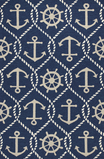 7' X 9'  Uv Treated Polypropylene Navy Area Rug