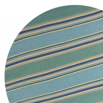 5' X 7' Ocean Stripes Uv Treated Indoor Outdoor Area Rug