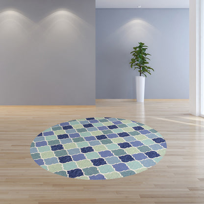7' X 9'  Uv Treated Polypropylene Blue Area Rug
