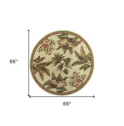 10' Ivory Hand Tufted Tropical Indoor Runner Rug